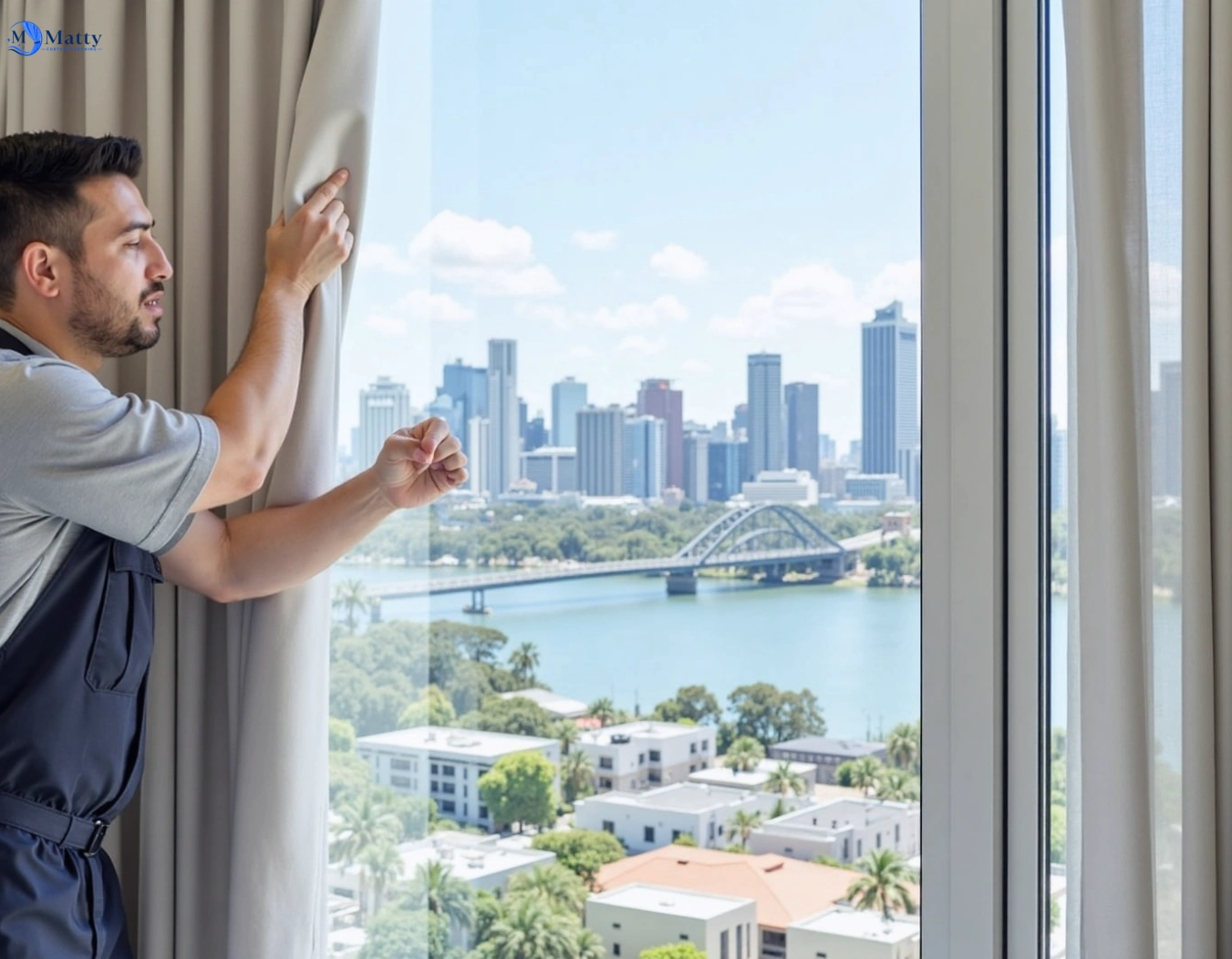 Professional curtain steam cleaning service cleveland QLD by Matty Curtain Cleaning
