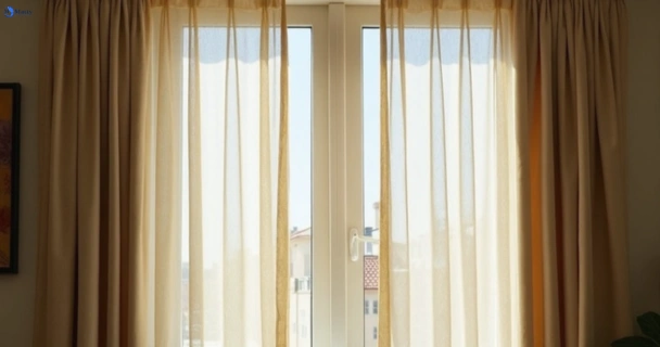 Dull dusty drapes in cleveland before professional cleaning